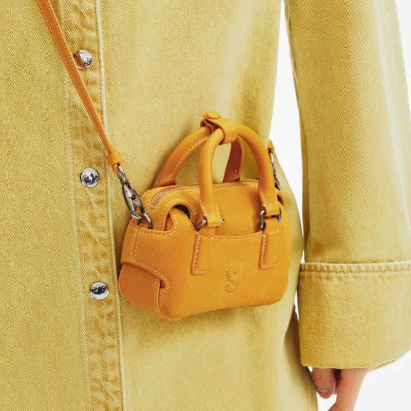 KUNOGIGI Cow Leather Handbag Women's Ginger Yellow-2