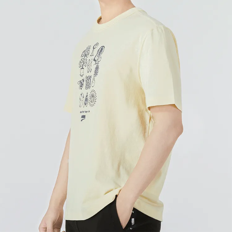 PUMA Drop Shoulder Sleeve T Shirt Men's Beige-1