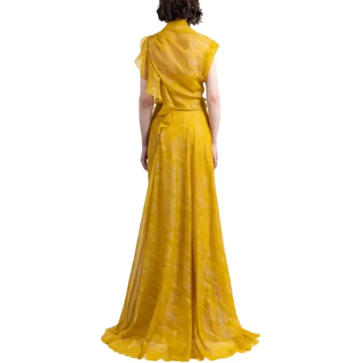 Gemy Maalouf Evening Dress Women's Mustard Yellow-1