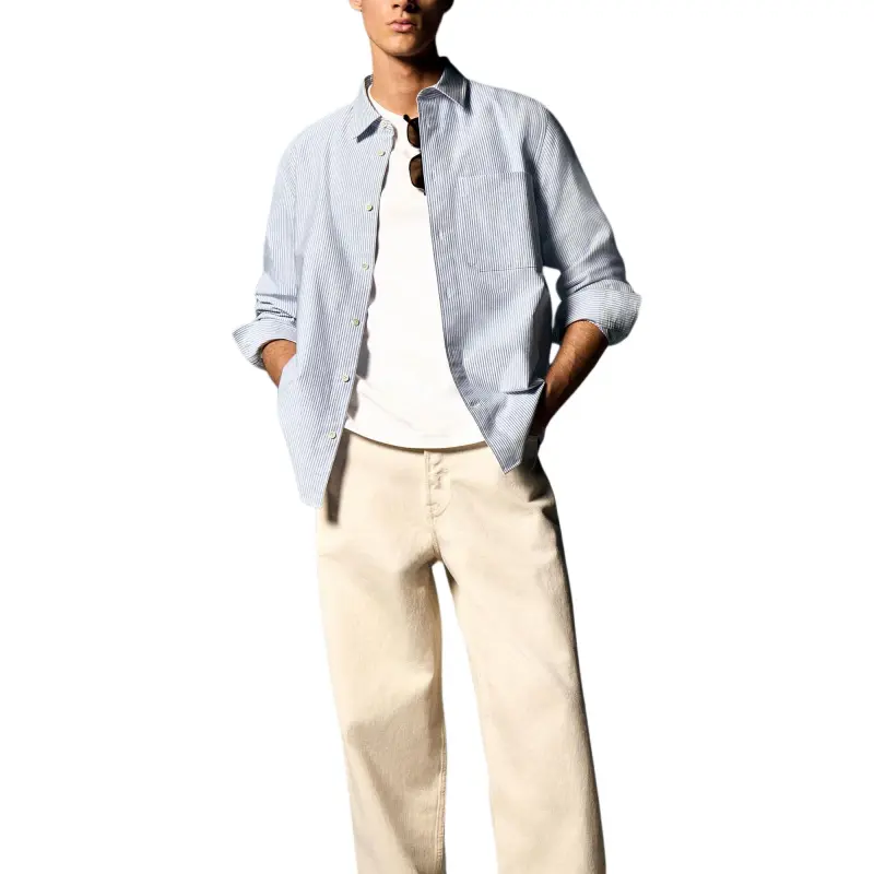 COS Shirts Men Blue/White-4
