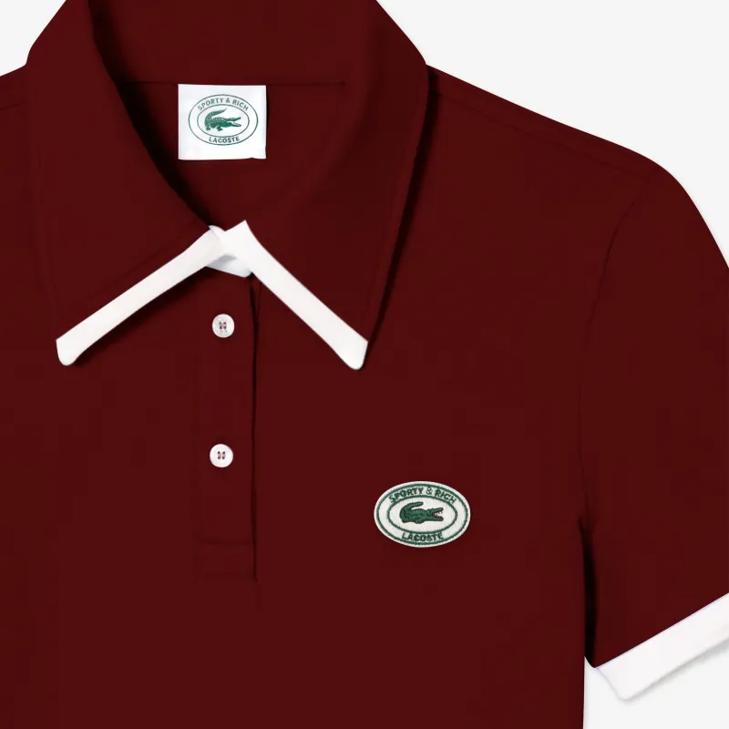 Sporty & Rich X LACOSTE Polo Shirts Women's Burgundy-2