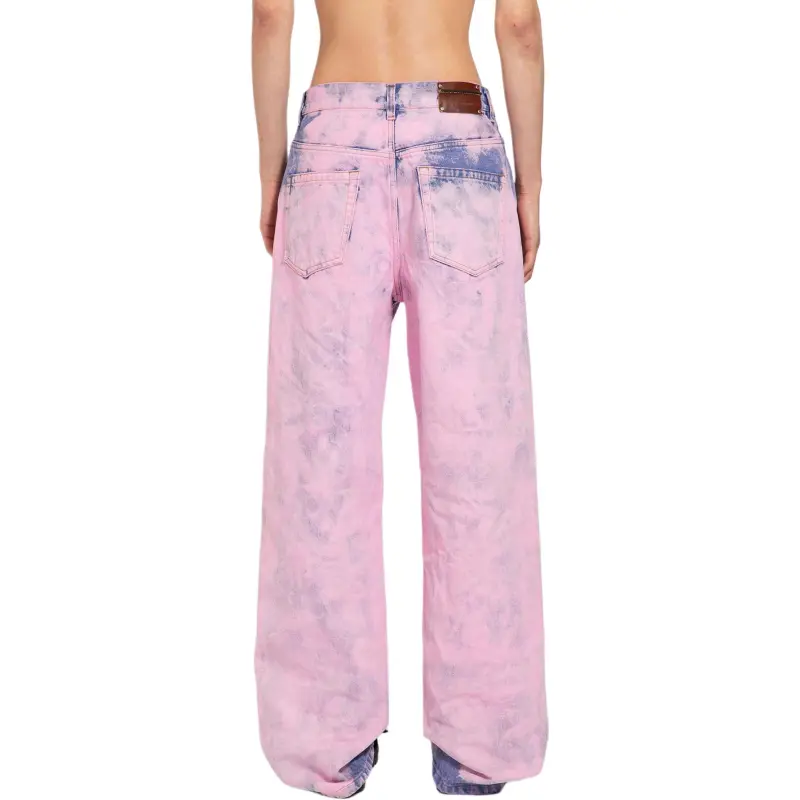 DRIES VAN NOTEN Dyed Vintage Effect Wide Leg Jeans-1