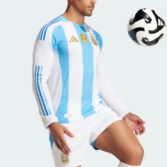 Adidas Argentina 24 Long Sleeve Home Authentic Jersey-4