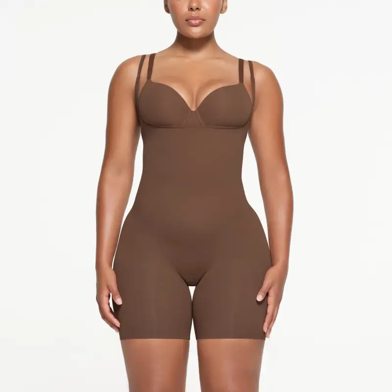 SKIMS BUTT LIFTING OPEN BUST BODYSUIT Bodysuits Women's JASPER/Green Jade-1