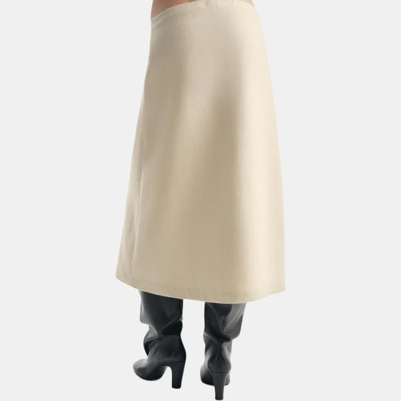 ZARA Casual Long Skirts Women's Frosted White-2
