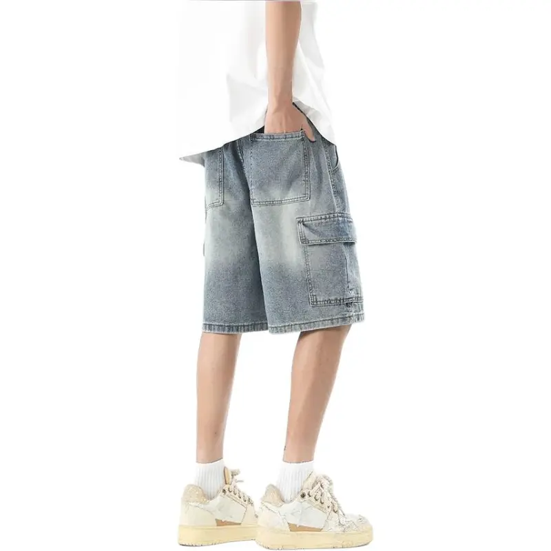 BEAR UNION Denim Shorts Unisex Dark Blue-7