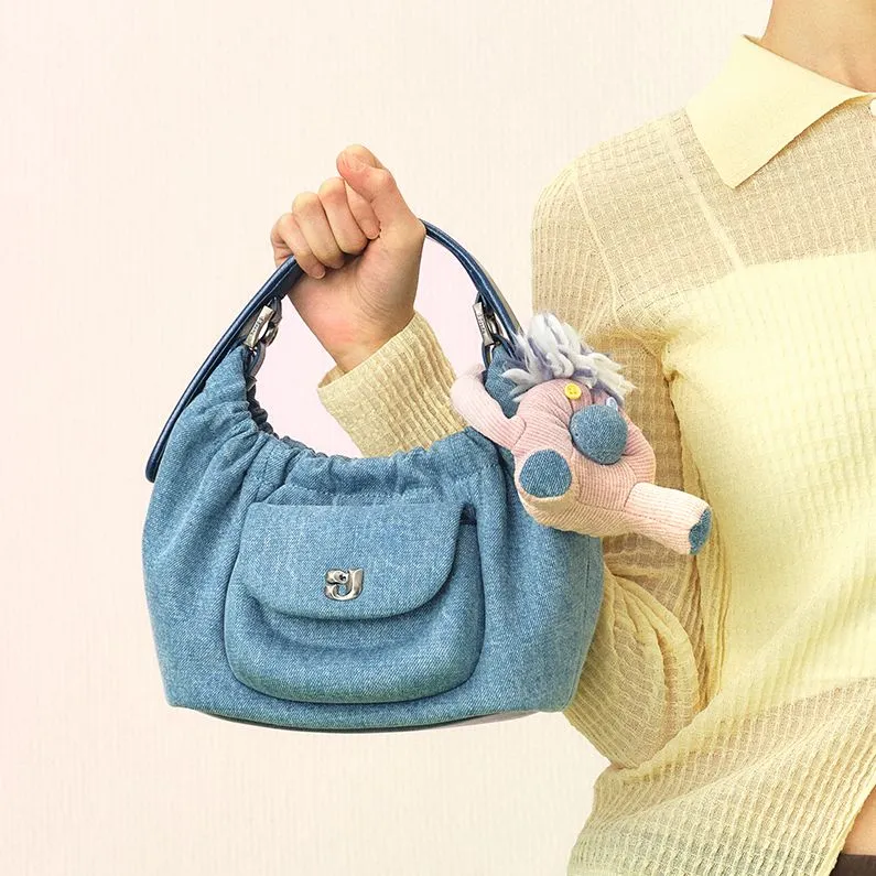 KUNOGIGI Fabric Handbag Women's Denim Blue-5