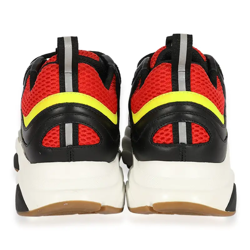 DIOR B22 Low Top Casual Shoes Men's Black Red-4