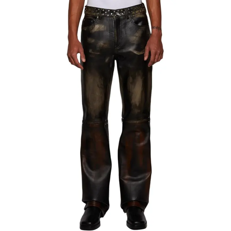 Who Decides War Studded Leather Trousers-2