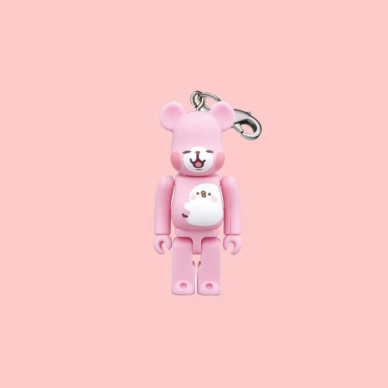 BE@RBRICK Kanahele's Little Animal P Helper & Little Bunny Trendy Figures Pink 100%-1