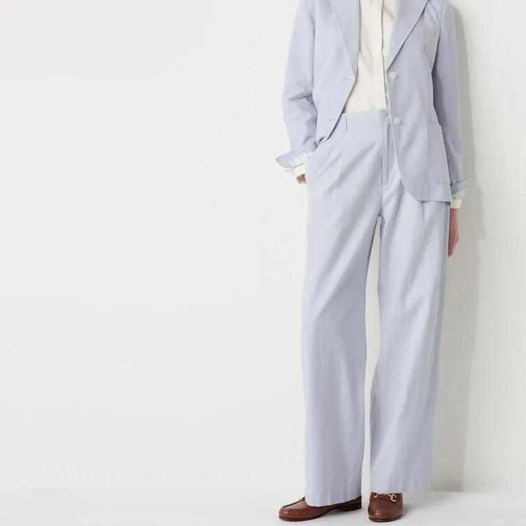 Ines De La Fressange X UNIQLO X Ines De La Fressange Casual Pants Women's Light Gray-1