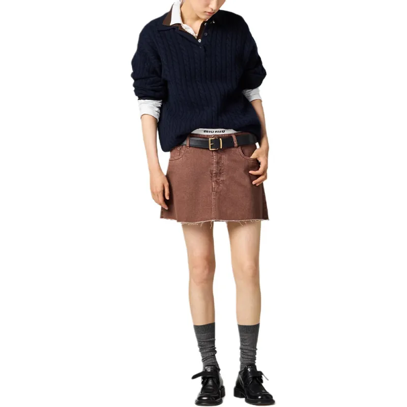 MIU MIU Denim Mini Skirt-1