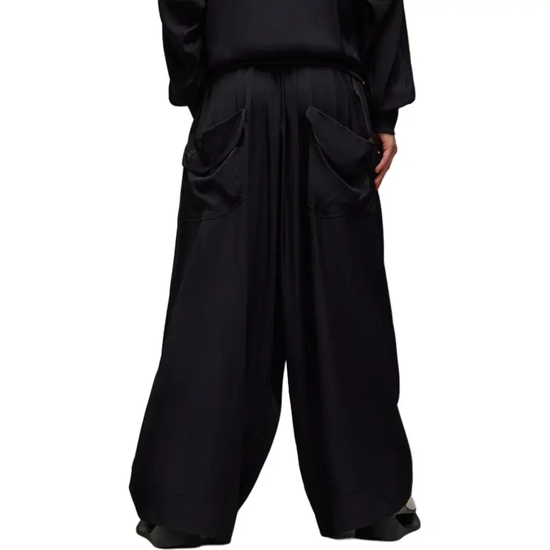 Adidas Women's Y 3 Rayon Twill Wide Tracksuit Bottoms Black-1