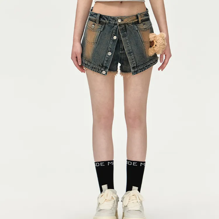 13 DEMARZO Denim Shorts Women's Dark Blue-3