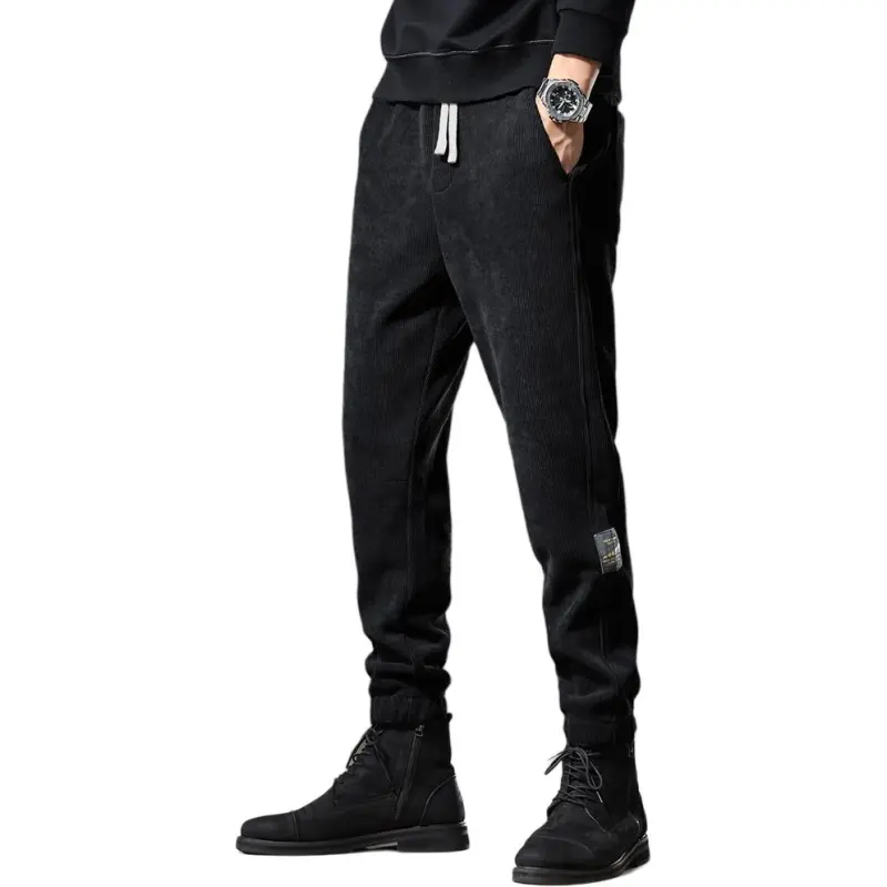 Devanro Casual Pants Men's Black-4
