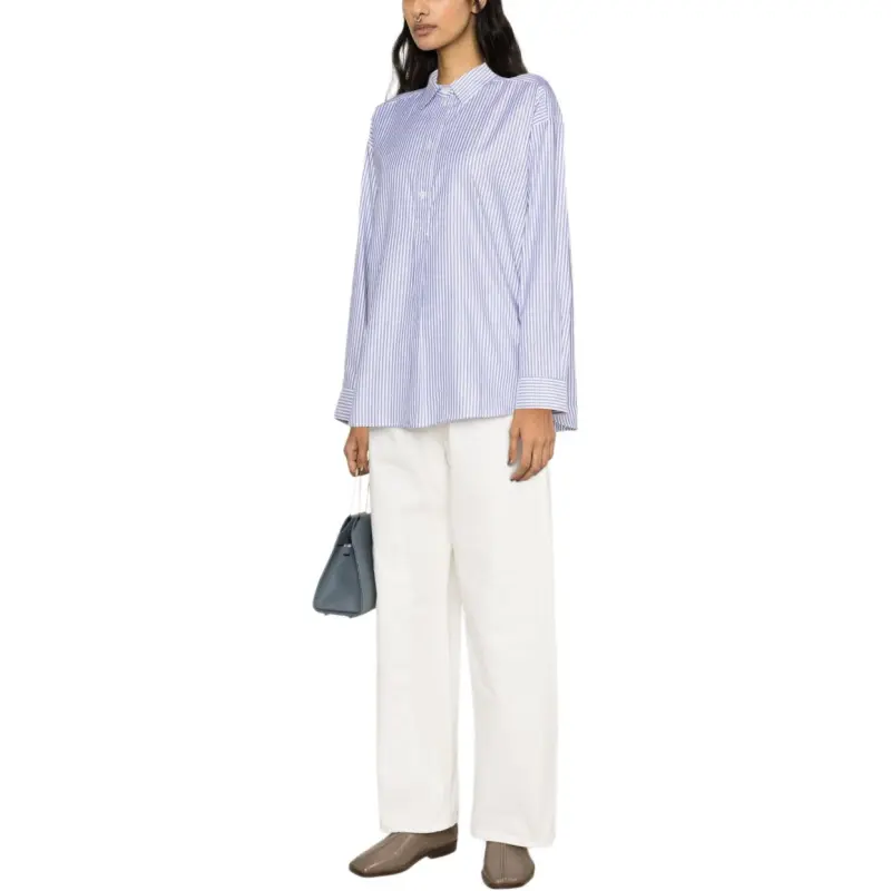 TOTEME Striped Half placket Shirt-6
