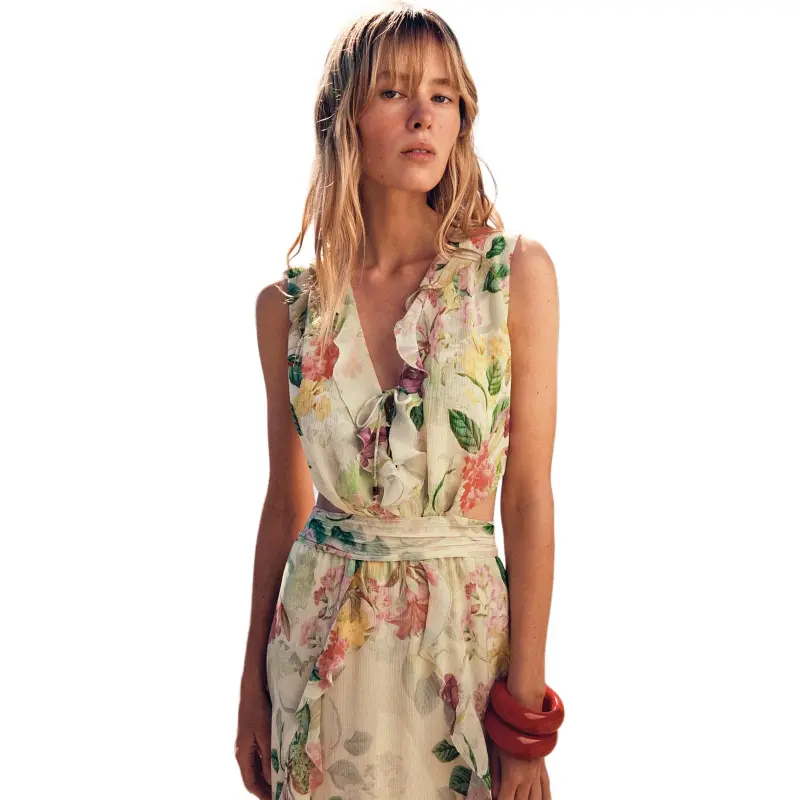 ZARA Sleeveless Dresses Women's Green-3