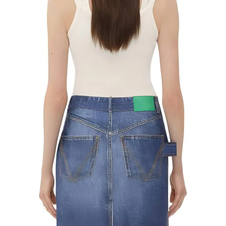 Bottega Veneta Denim Midi Skirt-5