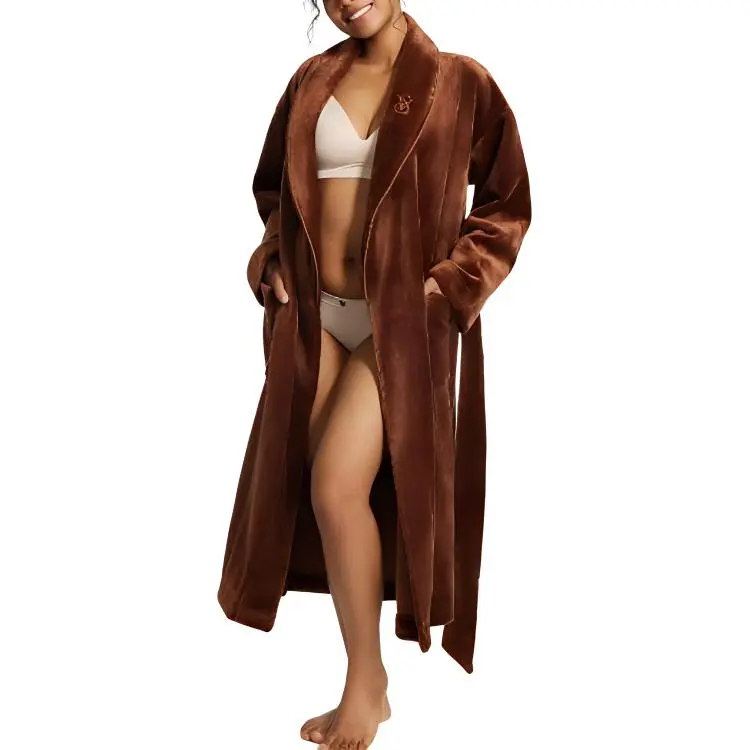 Victoria's Secret THE MIX Pajama Robe Bath Robes Women's Dark Brown-1