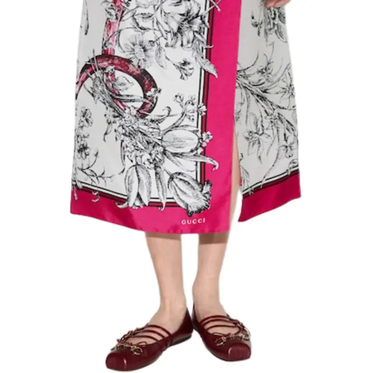 GUCCI SS25 Casual Long Skirt Women's Fuchsia-5