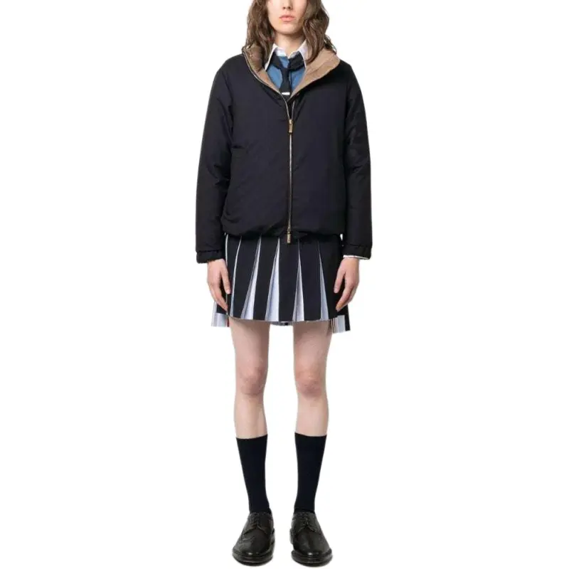 THOM BROWNE Pleated Step-hem Skirt-2