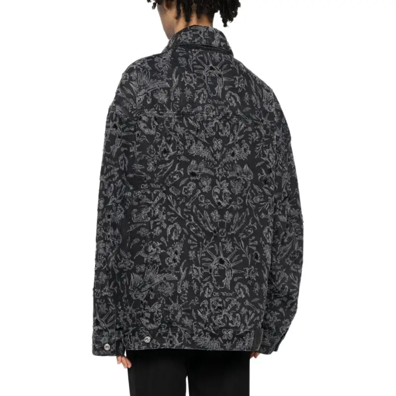 OFF-WHITE Paisley-print Denim Jacket-4