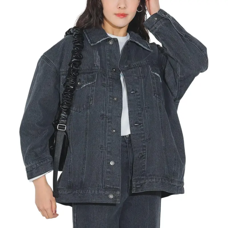 Beams Denim Jacket Women's Black-1