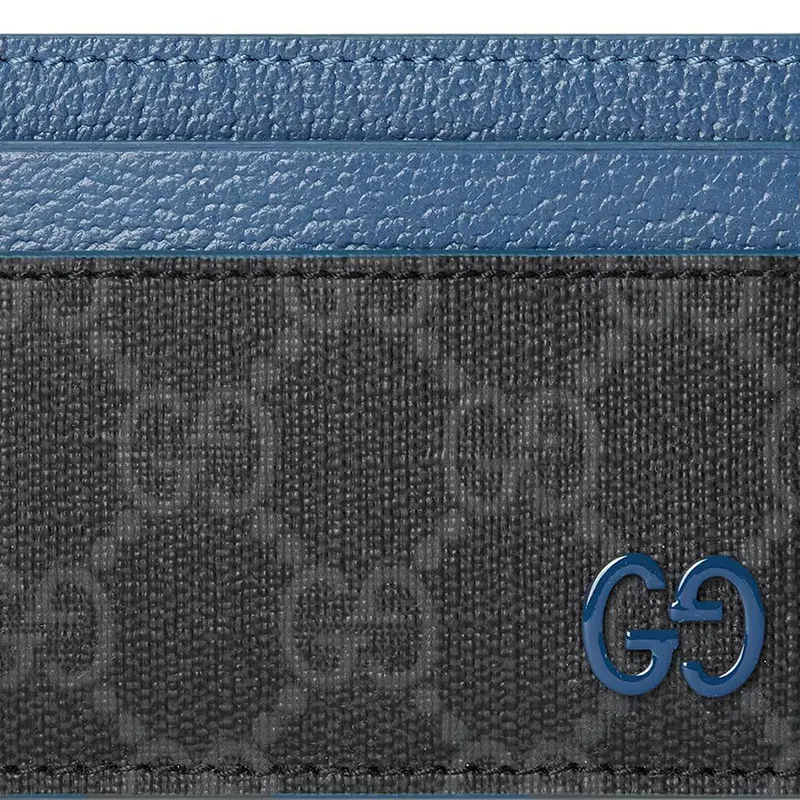 GUCCI GG Supreme Canvas Card Holder Men's Black-4