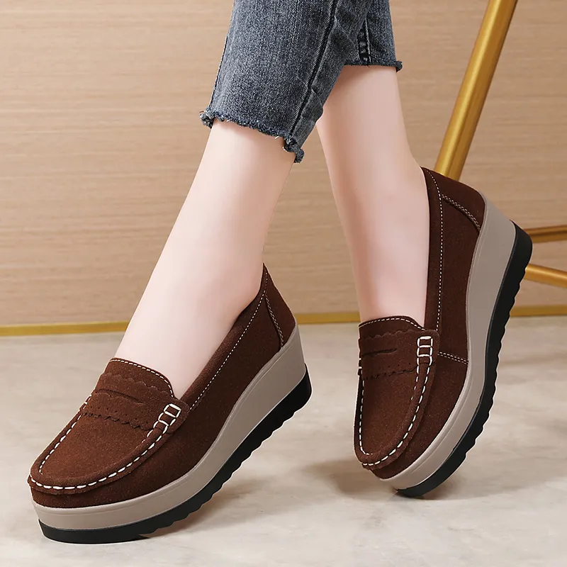 Reivanti Casual Single Shoes Women's Coffee-2