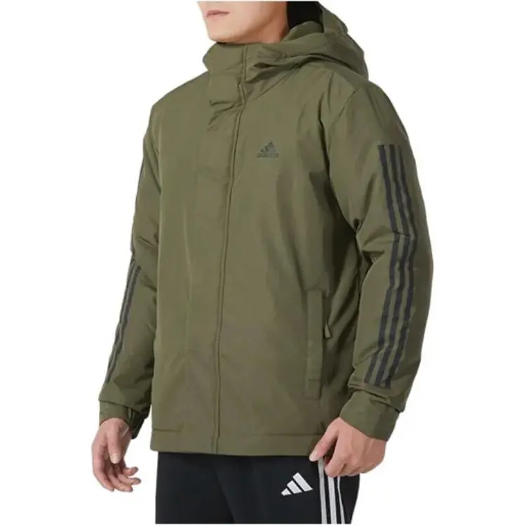 Adidas Jackets Coats Unisex Army Green Includes Necklace-3
