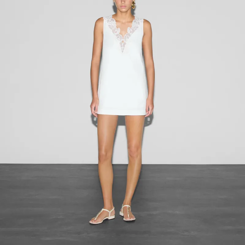 GUCCI Sleeveless Dress Women's White-1