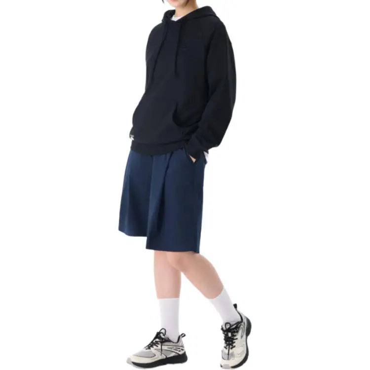 FILA White Rock Pattern Hoodie Sweatshirt Unisex Black-3