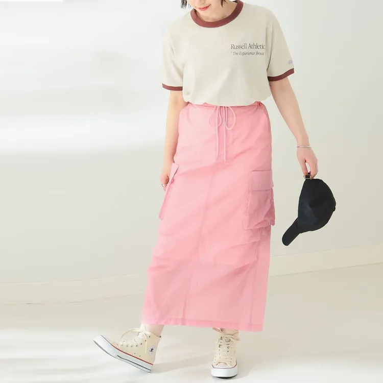 Beams Casual Long Skirts Women's Pink-1