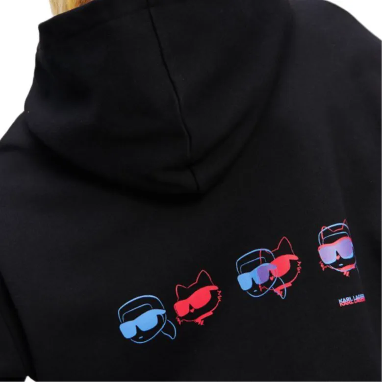 KARL LAGERFELD / Karl Lagerfeld Jeans Ikon Colour pop Cropped Hoodie-5