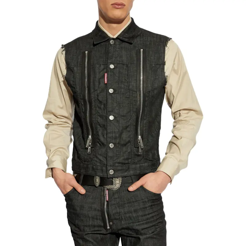 DSQUARED 2 Frayed Edge Denim Vest-1