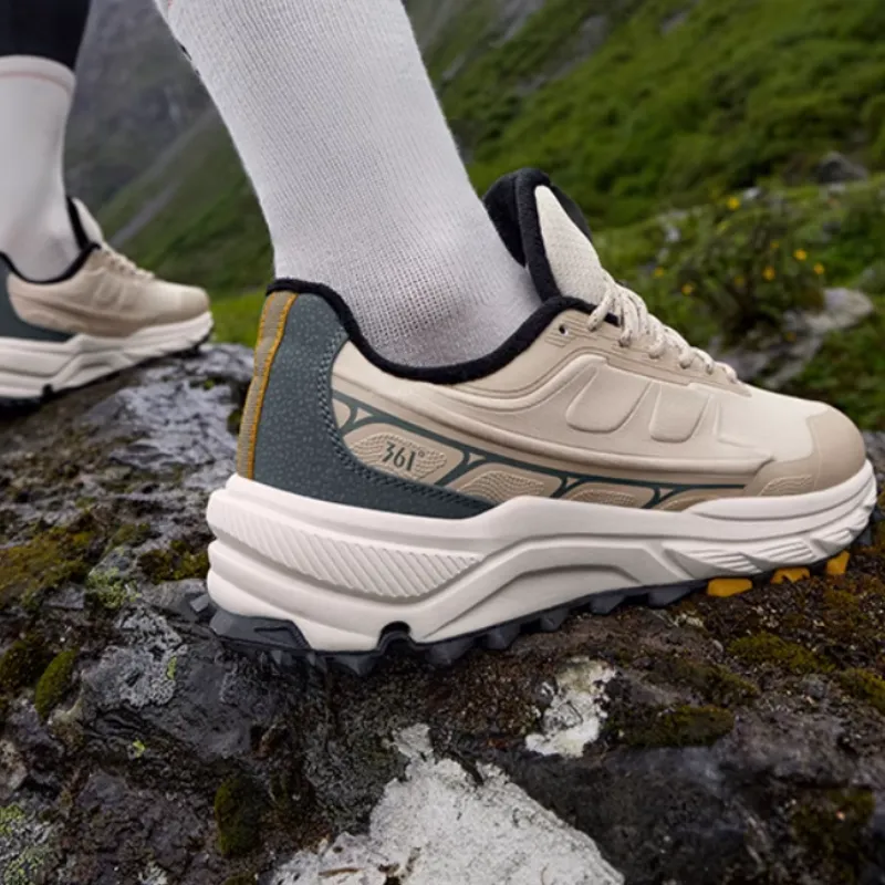361° Rain Screen Cushioning Anti Slip And Wear Resistant Low Top Casual Running Shoes Men's Beige Gray-2