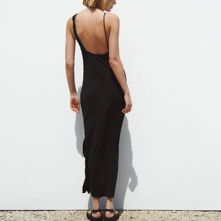 ZARA Slip Dresses Women's Black-3