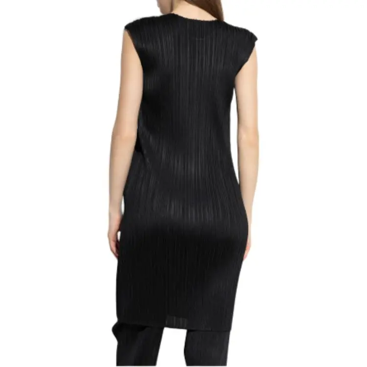 ISSEY MIYAKE Sleeveless Dress Women's Black-4