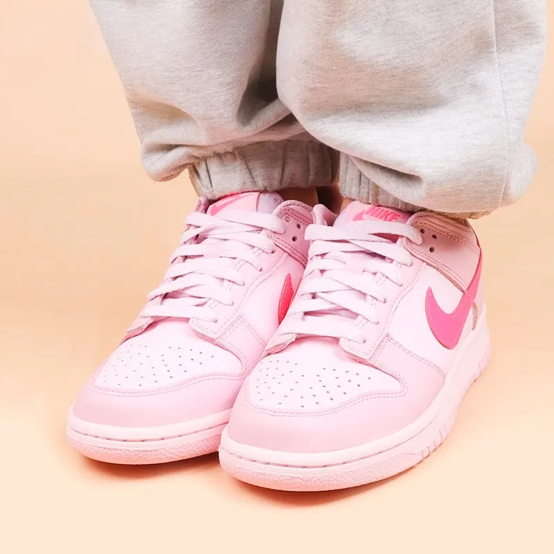 Nike Dunk Low Pink popular Red White GS