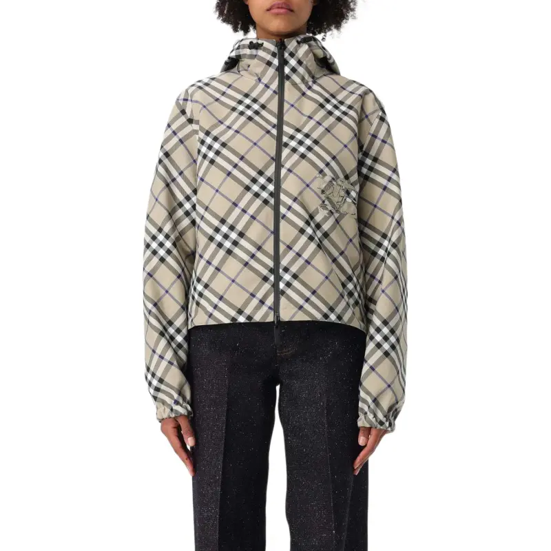 Burberry Checked Hooded Zip Up Reversible Jacket-1