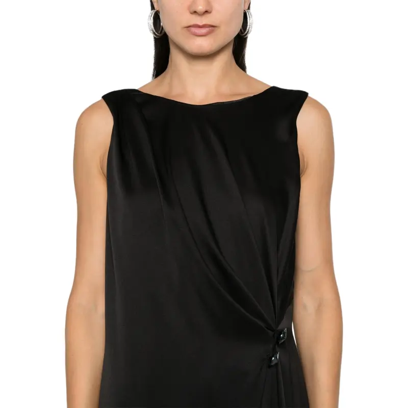 GIORGIO ARMANI Embellished Satin Midi Dress-5