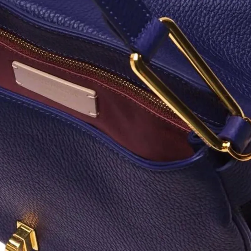 COCCINELLE Magie Grained Leather Shoulder Bag Crossbody Bag Handbag Medium Size Women's Blue-2