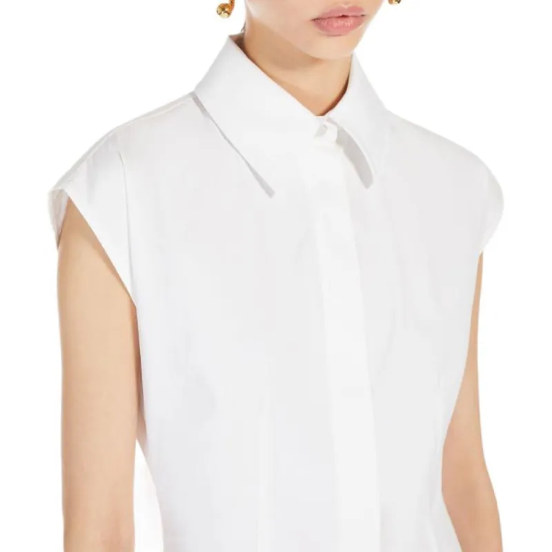 SportMax Fabiana Button Up Sleeveless Maxi Dress-4