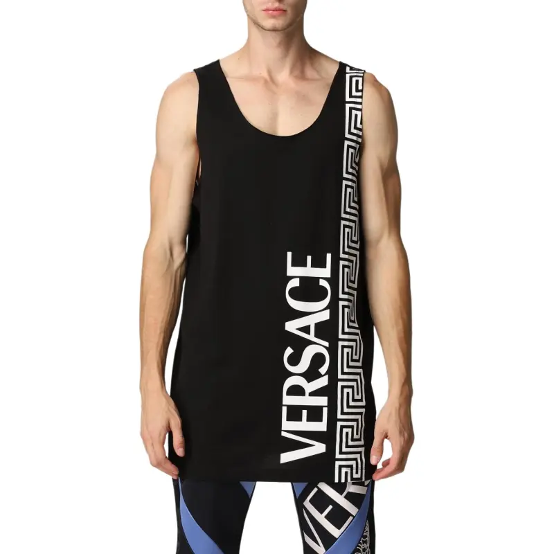 VERSACE Tank Tops Men Black-1