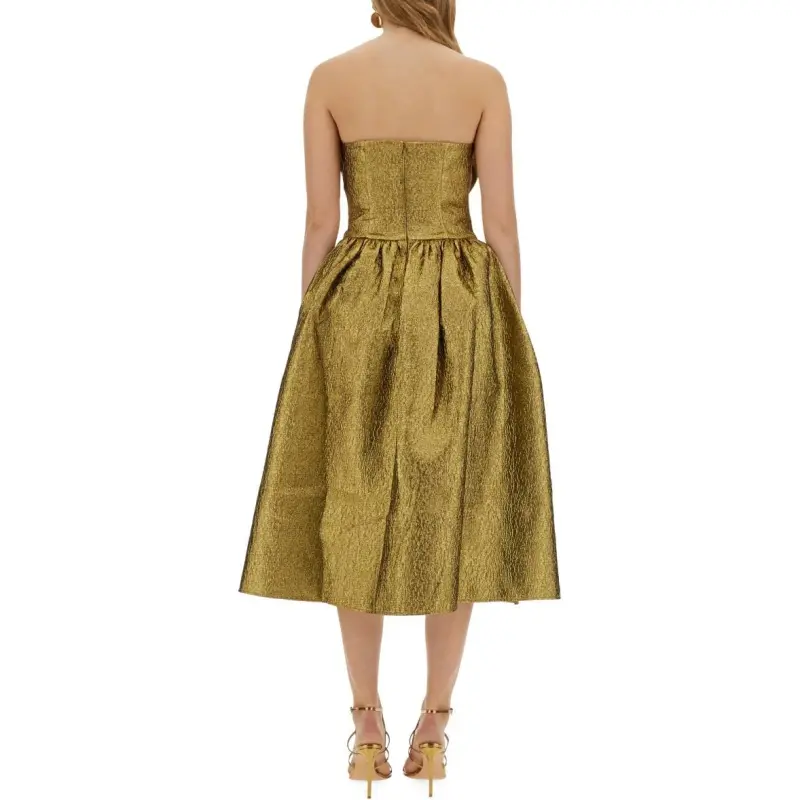 Self portrait Metallic Jacquard Midi Dress-2