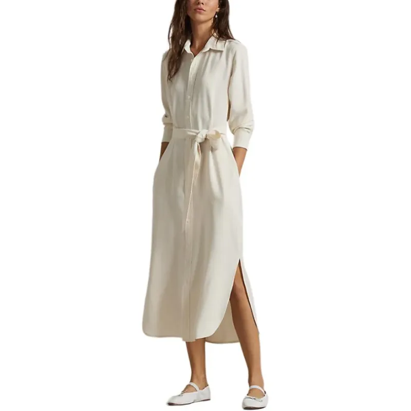Polo Ralph Lauren Satin Shirt Midi Dress-1