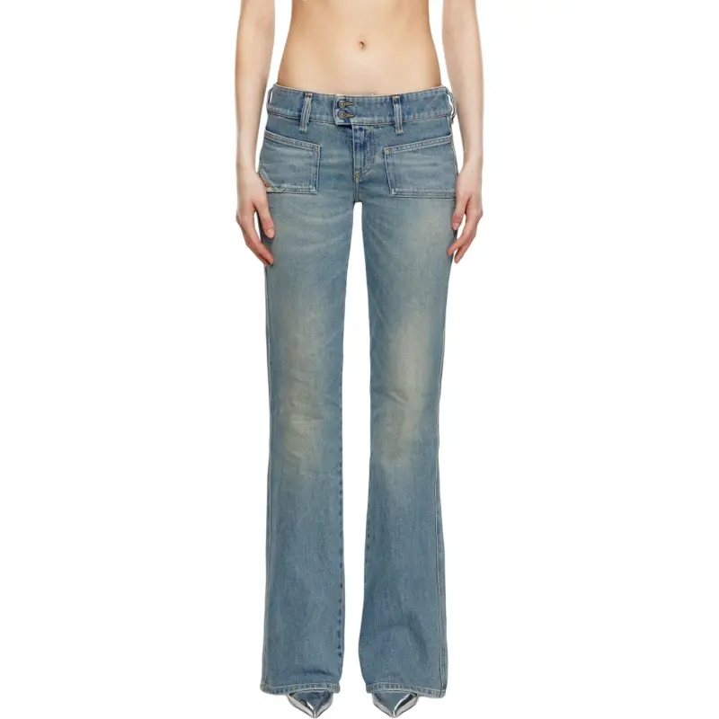 DIESEL D Hush Low Rise Slim Flared Jeans 'Blue'-4