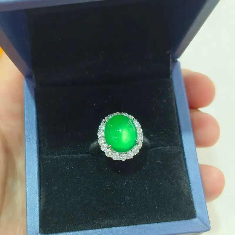 Grace Chalcedony Jade Rings Women's-7