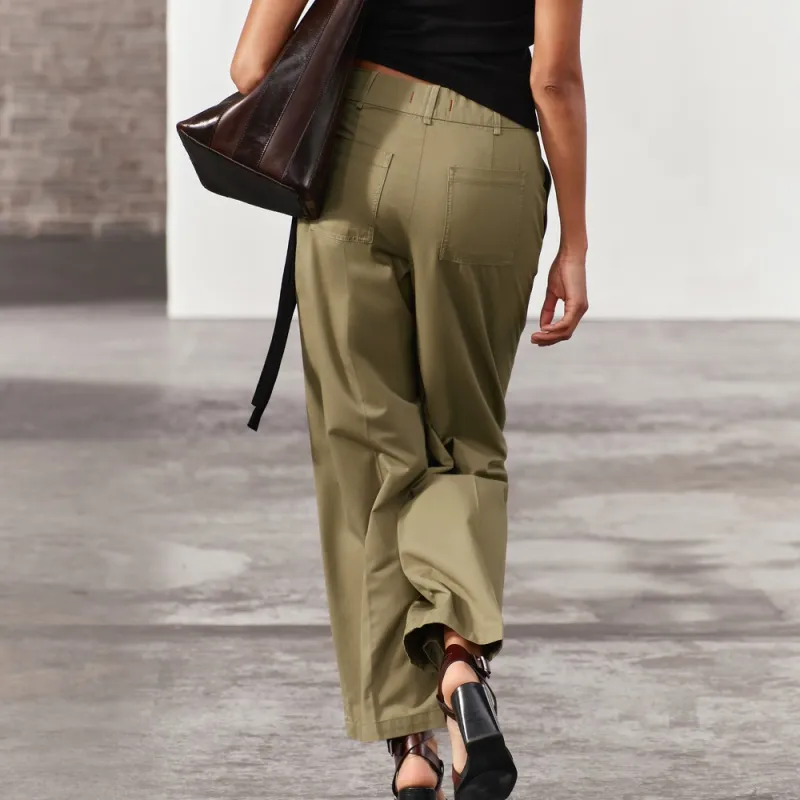 ZARA Casual Pants Women's Khaki-3