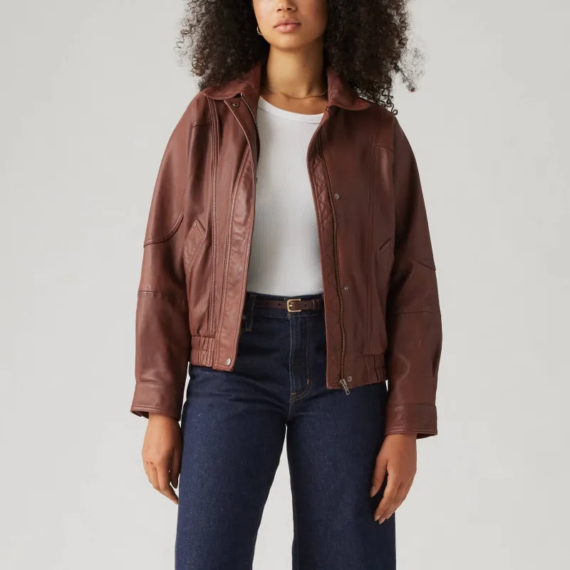 Levi’s Leather Jacket Women's Dark Brown-1